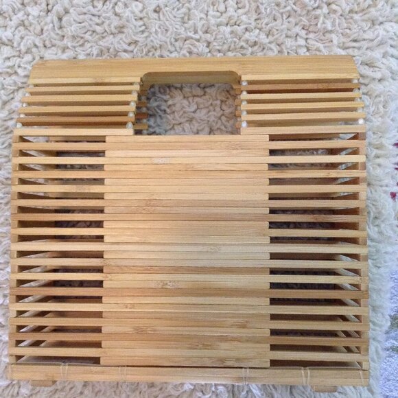 NWOT "Birdcage" Purse/Handbag, Bamboo Wood,  Avant Garde, Beachcore, Bohemian - Picture 2 of 5